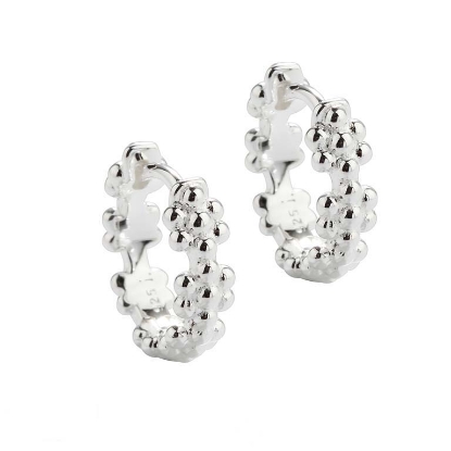 Billede af Aqua Dulce Lots Of Flowers hoops sølv