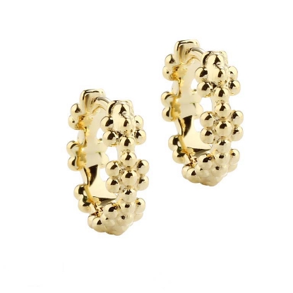 Billede af Aqua Dulce Lots Of Flowers hoops forgyldt sølv