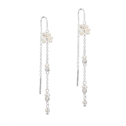 Billede af Aqua Dulce Daisy Pearl øreringe sølv m. fvp