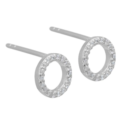 Billede af Aqua Dulce Pam øreringe sølv m. cz (8 mm)