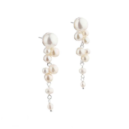 Billede af Aqua Dulce Bubbels Long øreringe sølv m. fvp