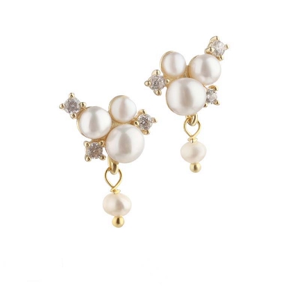 Billede af Aqua Dulce Darling Bubbels Cloud øreringe forgyldt sølv m. fvp + cz