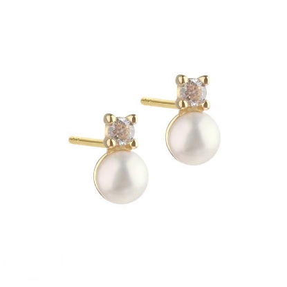 Billede af Aqua Dulce Darling Bubbels øreringe forgyldt sølv m. fvp+cz