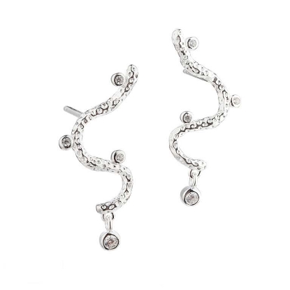 Billede af Aqua Dulce Barbara Snake øreringe sølv m. cz
