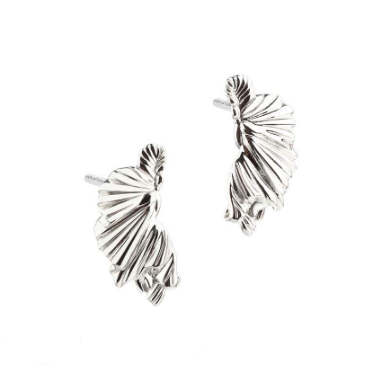 Billede af Aqua Dulce Koi Big Half Leaf øreringe sølv