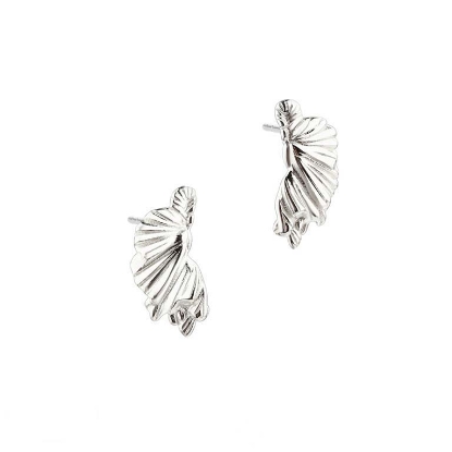 Billede af Aqua Dulce Koi Small Half Leaf øreringe sølv