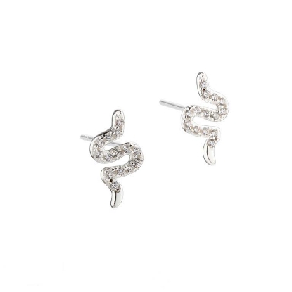 Billede af Aqua Dulce Darling Snake Earstud øreringe sølv m. cz