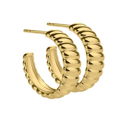 Billede af Aqua Dulce Suki øreringe forgyldt sølv (20 mm)