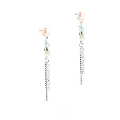 Billede af Aqua Dulce Aqua Breeze øreringe sølv m. perler