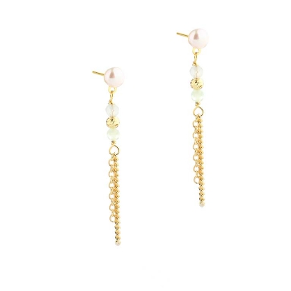 Billede af Aqua Dulce Aqua Breeze øreringe forgyldt sølv m. perler