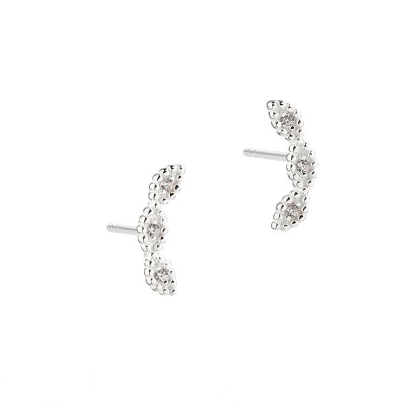 Billede af Aqua Dulce Flowers Up The Ear øreringe sølv m. cz