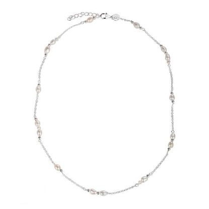 Billede af Aqua Dulce Risa halskæde sølv m. fvp (42 + 3 cm)