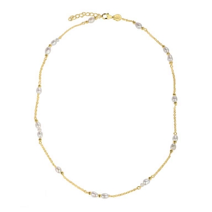 Billede af Aqua Dulce Risa halskæde forgyldt sølv m. fvp (42 + 3 cm)