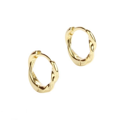 Billede af Aqua Dulce Twirl øreringe forgyldt sølv - 13 mm