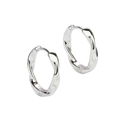 Billede af Aqua Dulce Twirl øreringe sølv - 20 mm