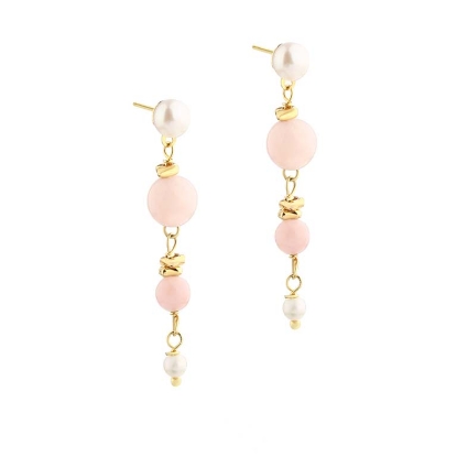 Billede af Aqua Dulce Ghita Short Rose øreringe forgyldt sølv m. fvp