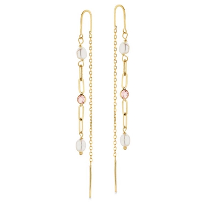 Billede af *Ørebøjler fkp./rosa cubic zir. 9 kt.