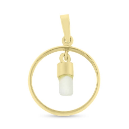 Billede af Tand vedhæng, rund ring omkring, øsken & patz 8 kt., (kundens ring bruges)