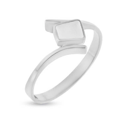 Billede af Tand ring 14 kt. hvg m. 1 tand