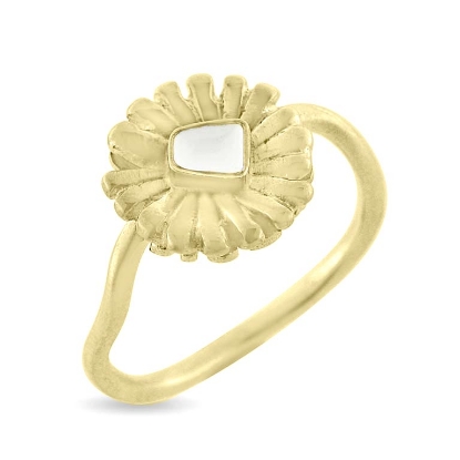 Billede af Tandring med blomst 14 kt.