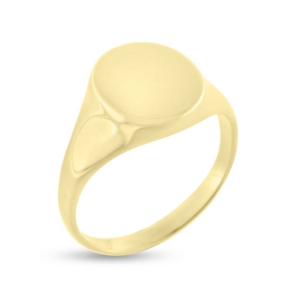 Billede af Ring, Signetring oval plade 13*11 mm i forgyldt sølv