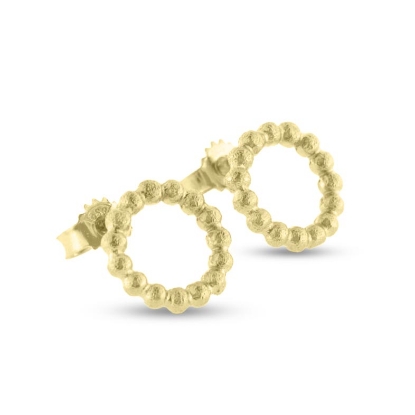 Billede af Ørestik Circles, kugletråd, 12 mm. i forgyldt sølv (overflade sand)