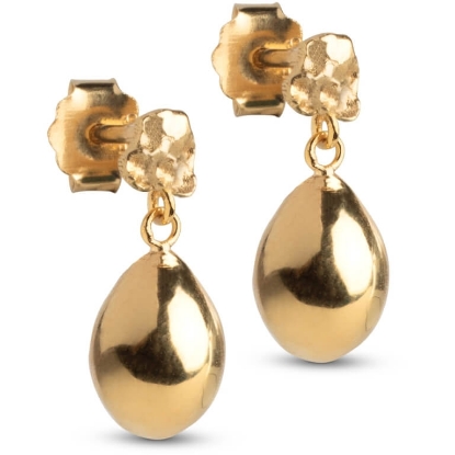 Billede af ENAMEL Copenhagen Poe øreringe forgyldt sølv