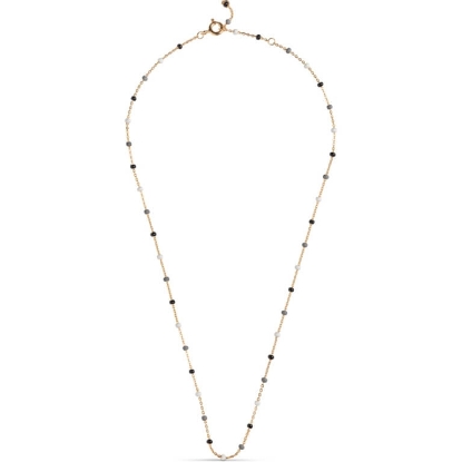 Billede af ENAMEL Copenhagen Lola Salt'n'Pepper halskæde forgyldt sølv (38 + 4 cm)