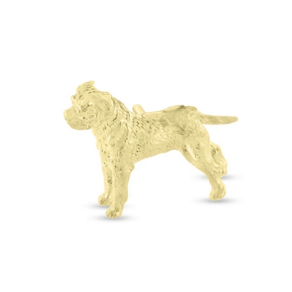 Billede af Tie tack Rottweiler hund i forgyldt sølv