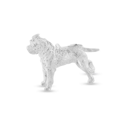 Billede af Tie tack Rottweiler hund i 14 kt. hvidguld