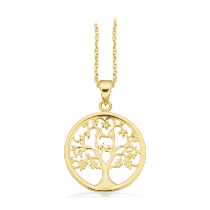 Billede af Vedhæng Livets Træ 8 kt. m/sølvkæde