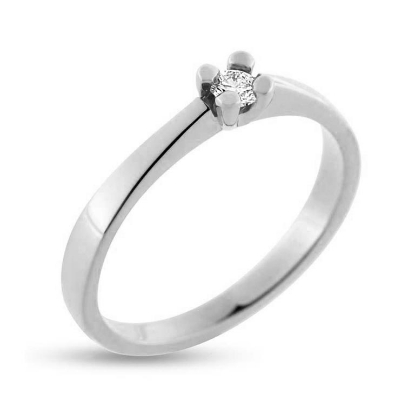 Billede af Ring 4 grab. brill. 0,10 w/piq. 14 kt. hvg. 
