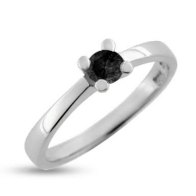 Billede af Dream Delux ring med sort brill. 0,20 ct. 14 kt. hvg. 