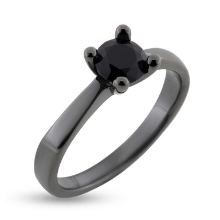 Billede af Dream Delux ring med sort brill. 1,00 ct. i sort rhodineret sølv