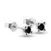 Billede af Ørestik sorte brill., 2* 0,15 ct., 4 grab. fatning, 14 kt. hvg.