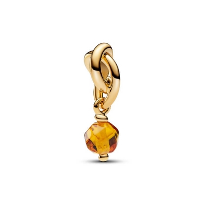 Billede af Pandora Facetteret Evighedscirkel - Orange charm forgyldt metalblanding