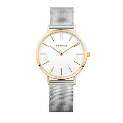 Billede af Bering Classic dameur stål meshlænke hvid skive safirglas