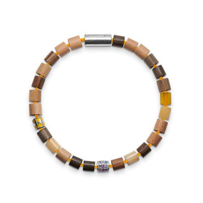 Billede af Mads Z Black Sun armbånd "Makua Beach Yellow" orange nylon m. sølv lås