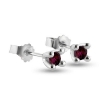Billede af Ørestik rubin, 4 grab. fatning, 2* 2,5 mm. (ca. a 0,06 ct.) 14 kt. hvg.