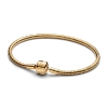 Billede af Pandora Slangekædearmbånd med Tøndelås forgyldt metalblanding (23 cm)