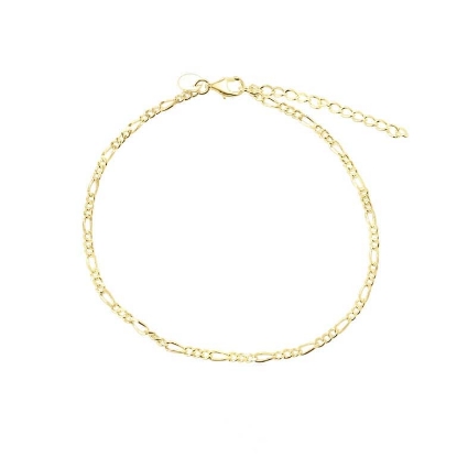 Billede af Aqua Dulce Figaro ankelkæde forgyldt sølv (22 + 4 cm)