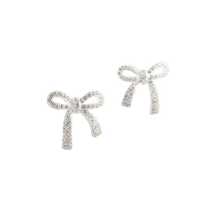 Billede af Aqua Dulce Elegant Bow øreringe sølv m. cz