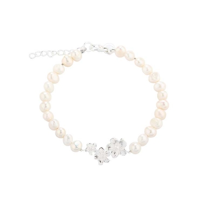 Billede af Aqua Dulce Jasmin Pearl armbånd sølv m. fvp (17 + 3 cm)