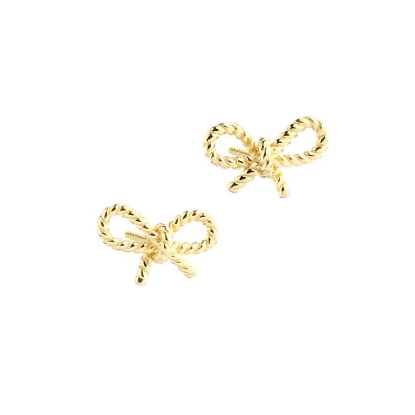Billede af Aqua Dulce Rope Bow øreringe forgyldt sølv