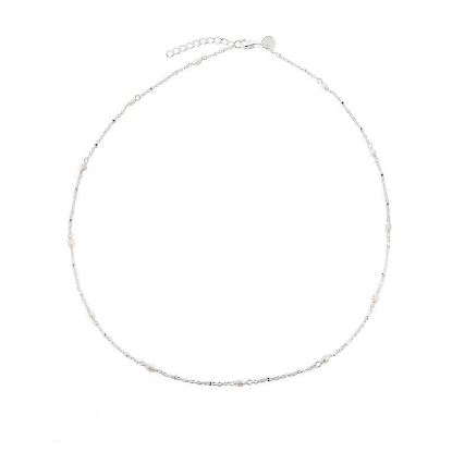 Billede af Aqua Dulce Rice Dot halskæde sølv m. fvp (42 + 3 cm)