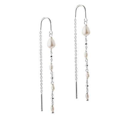 Billede af Aqua Dulce Rice Dot øreringe sølv m. fvp