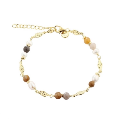 Billede af Aqua Dulce Golden Sand armbånd forgyldt sølv m. fvp (17 + 3 cm)