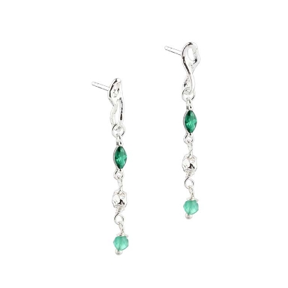 Billede af Aqua Dulce Green Garden øreringe sølv m. cz
