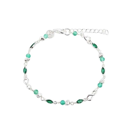 Billede af Aqua Dulce Green Garden armbånd sølv m. cz (17 + 3 cm)