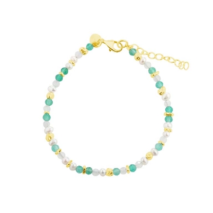 Billede af Aqua Dulce Green Garden armbånd forgyldt sølv m. cz (17 + 3 cm)